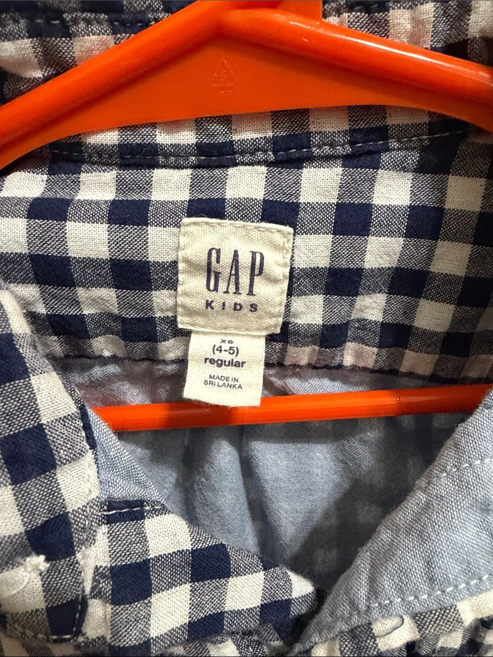 GAP Blue & White Gingham Button-Down Shirt for Kids